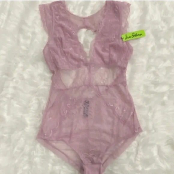 Sam Edelman Lace Cap Sleeve Bodysuit M - Picture 5 of 6